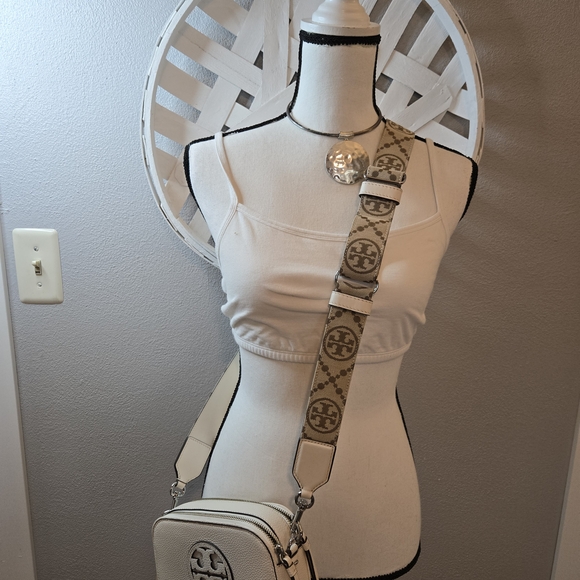 Tory Burch Mini Miller White Ivory Crossbody Bag - New - Picture 2 of 11